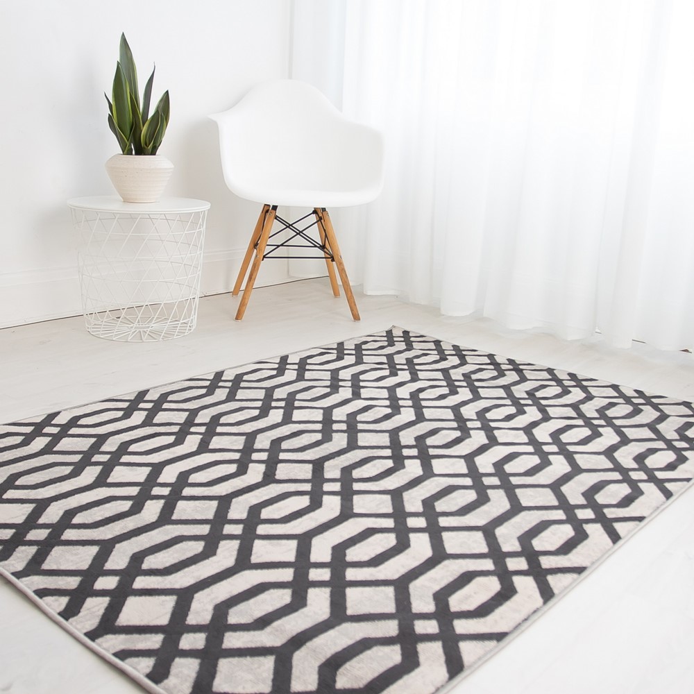 Balletto 18FA Modern Trellis Rugs in Beige Anthra